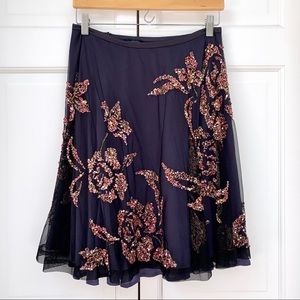 French Connection Purple Sequined Chiffon Skirt